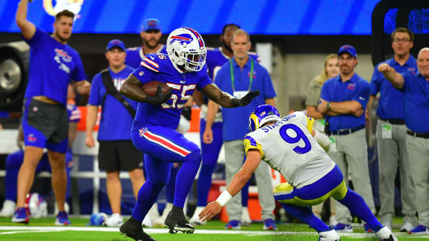 #55 Boogie Basham of the Buffalo Bills